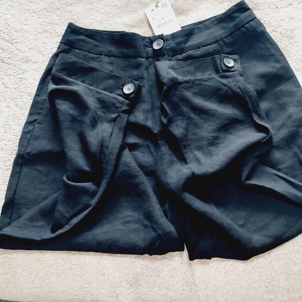 Zara Cuffed Ankle Barrel Pants Sz- Large - Picture 11 of 12